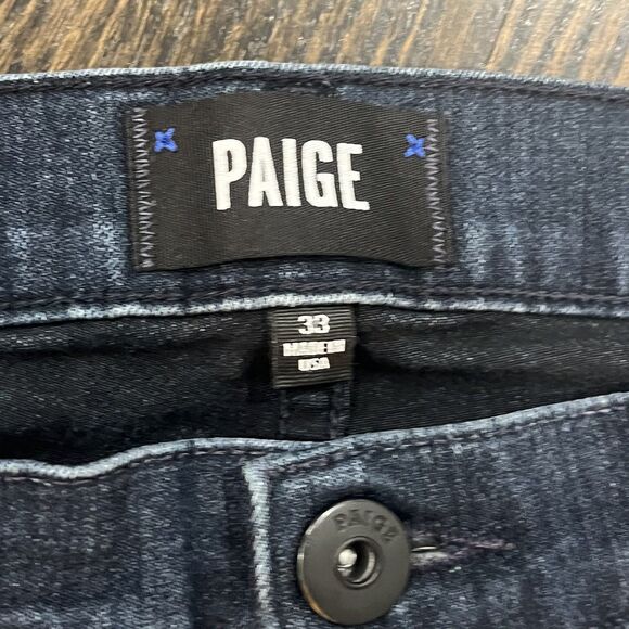 Paige Jeans Men’s 33 Inkwell Federal Dark Wash Denim Straight Leg 33x26 - Picture 3 of 9